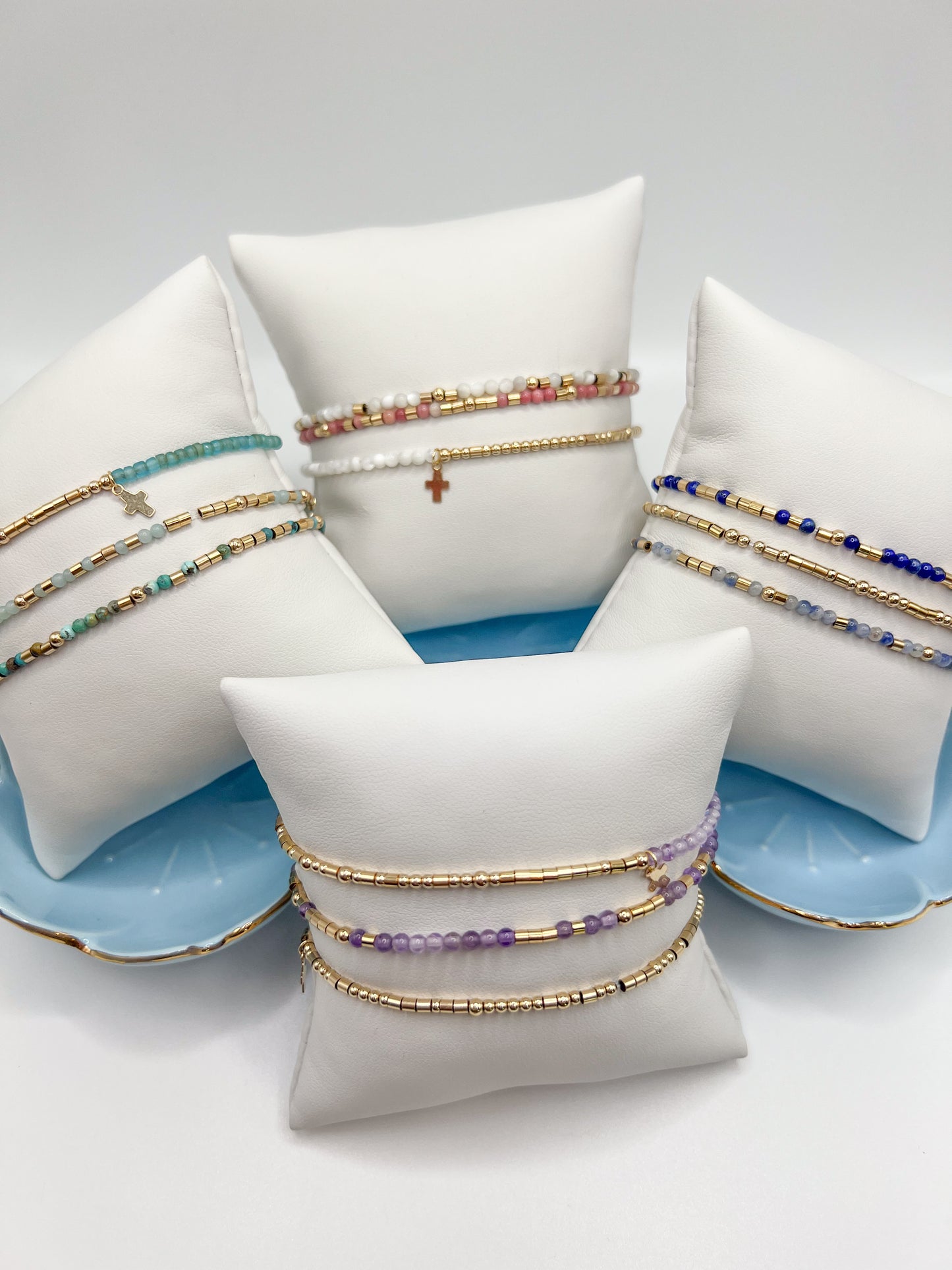 Custom Morse Code Bracelet - Natural Stone